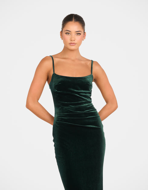 Bronie Cowl Neck Velvet Gown